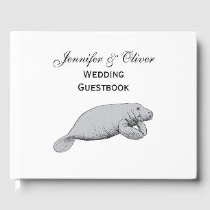 Vintage Manatee Drawing Guest Book
