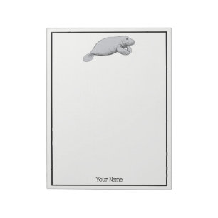 Vintage Manatee Drawing Notepad