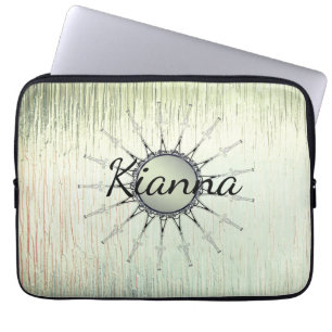 Vintage Mandala on Minty Frosted Glass Laptop Sleeve