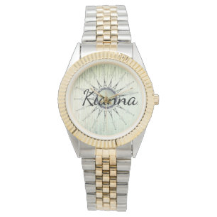 Vintage Mandala on Minty Frosted Glass Watch