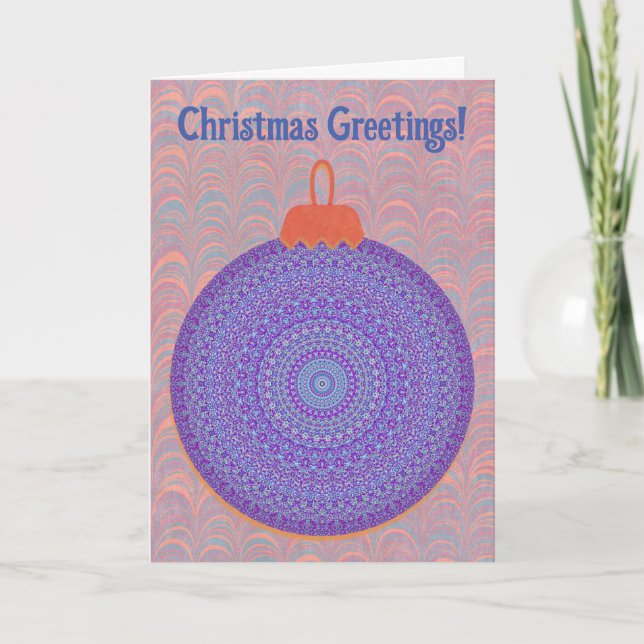 Vintage Mandala Style Christmas Ornament Card (Front)