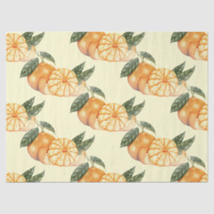 Vintage Mandarin Orange Citrus Fruit Pattern Craft Tissue Paper