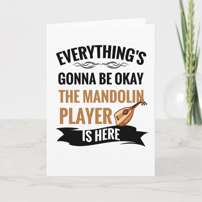 Vintage Mandolin Gifts | Mandolin Players Gift Card (Front)