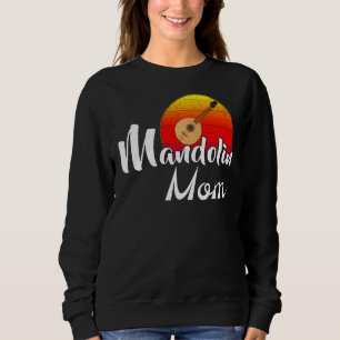 Vintage Mandolin Mum Retro Sunset Funny Music Sweatshirt