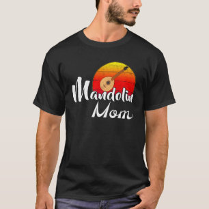 Vintage Mandolin Mum Retro Sunset Funny Music T-Shirt