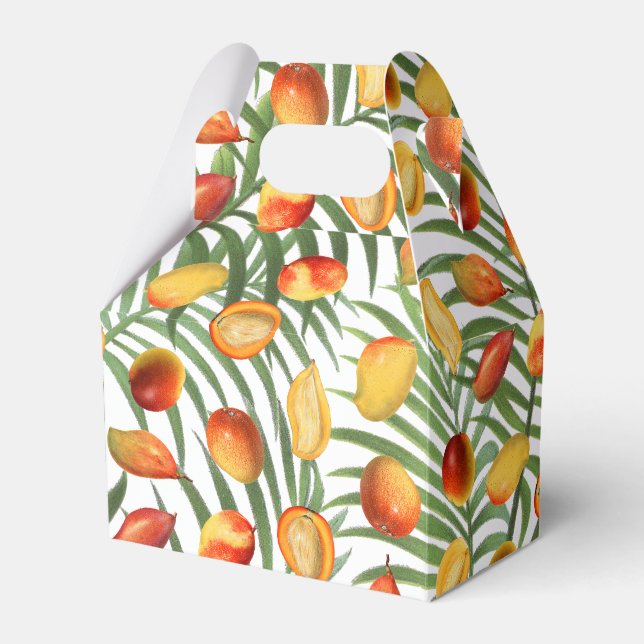 Vintage Mango & Greenery Summer Fruit Pattern Favour Box (Front Side)