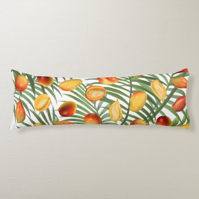 Vintage Mango & Greenery Summer Pattern Body Cushion (Front)