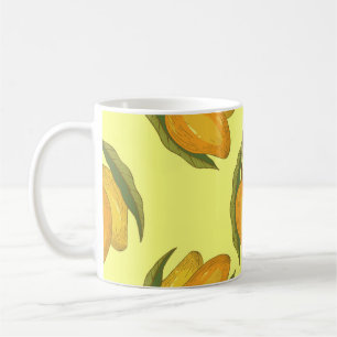 Vintage Mango: Tropical Hand-Drawn Pattern. Coffee Mug