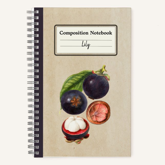 Vintage Mangosteens Personalised Composition Notebook (Front)
