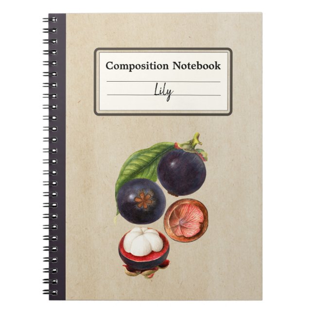 Vintage Mangosteens Personalised Composition Notebook (Front)
