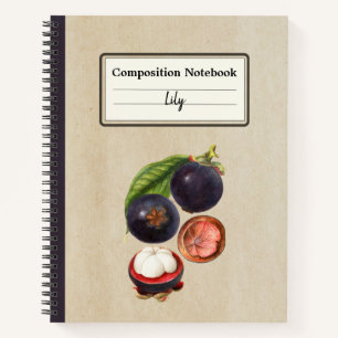 Vintage Mangosteens Personalised Composition Notebook