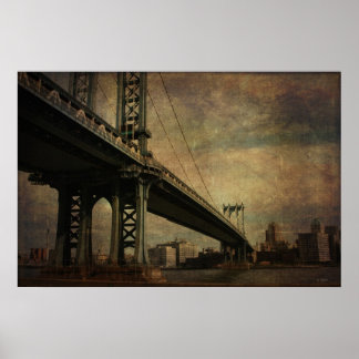 Vintage Manhattan Bridge Poster