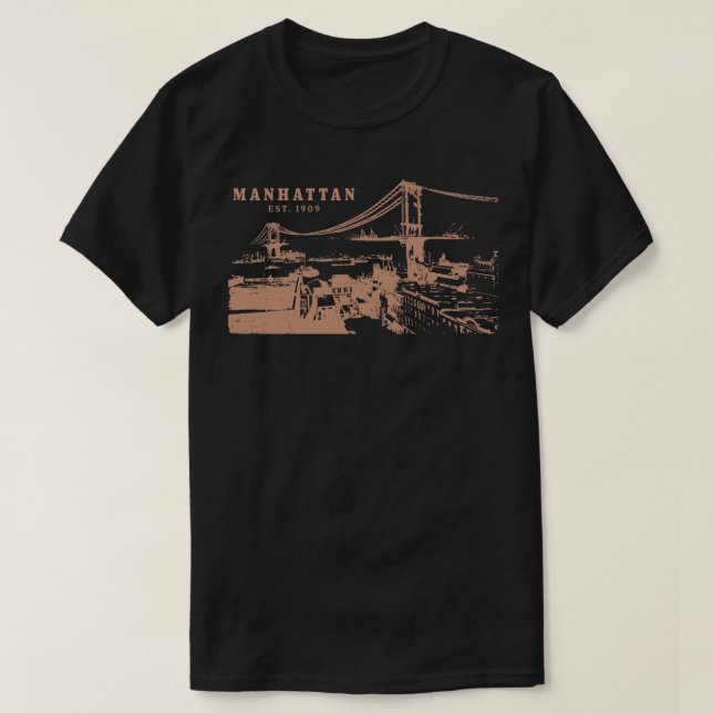 Vintage Manhattan Bridge T-Shirt (Design Front)