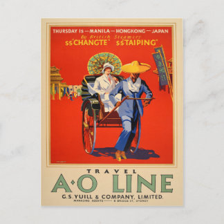 Vintage Manila Hong Kong Japan Australia Travel Postcard