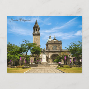 Vintage manila philippines Travel watercolor retro Postcard