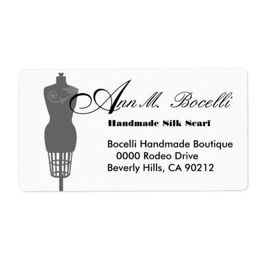 Vintage Mannequin Dress Form Business Customised Shipping Label