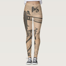 Vintage Manuscript Book Page Print Yoga Leggings
