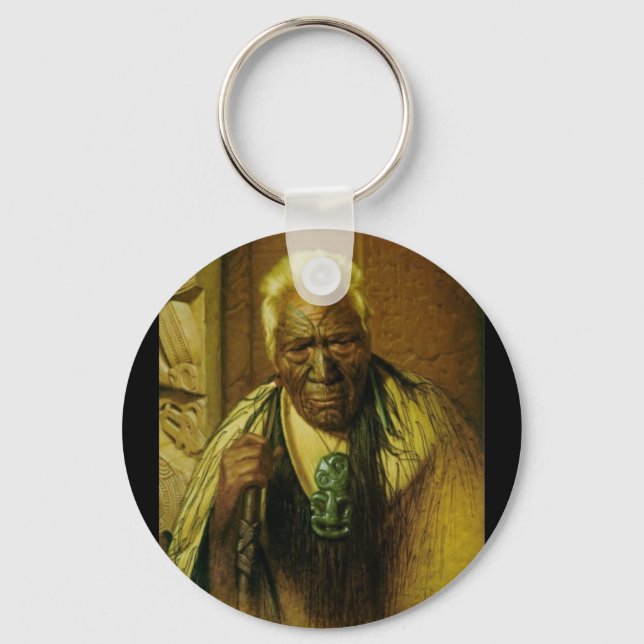 Vintage Maori Art by CF Goldie Keychains (Front)