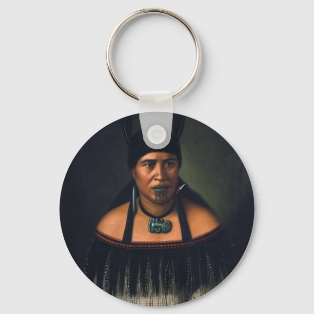 Vintage Maori Art by CF Goldie Keychains (Front)