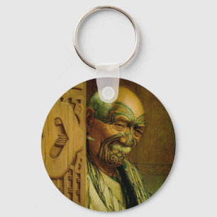 Vintage Maori Art by CF Goldie Keychains