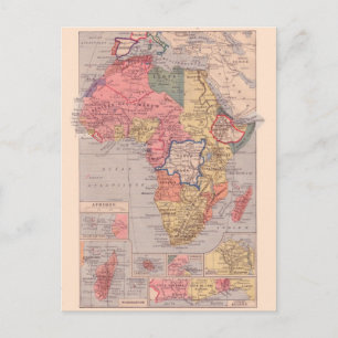 Vintage map, 1920,  Africa Postcard