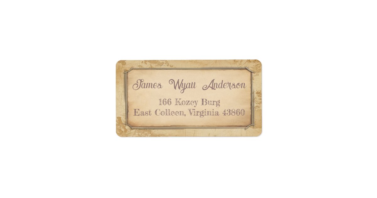 Vintage Map. Address / Shipping / Book Label | Zazzle