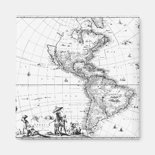 vintage map america north america magnet