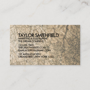 Vintage Map Business Card