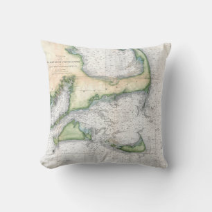 Vintage Map Cape Cod, Nantucket Martha's Vineyard Cushion