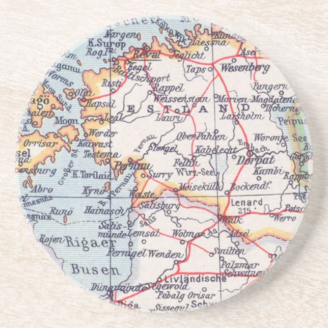 Vintage Map Coaster (Front)