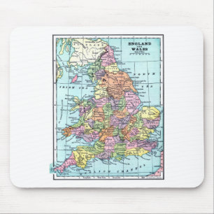 Vintage Map - England & Wales Mouse Mat