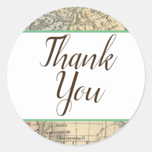 Vintage Map Favor Stickers
