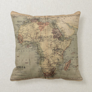 Vintage Map Geography 1846 Africa Throw Pillow