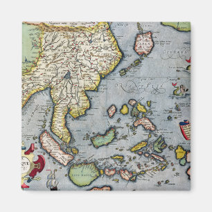 Vintage Map India to New Guinea Magnet