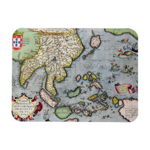 Vintage Map India to New Guinea Magnet