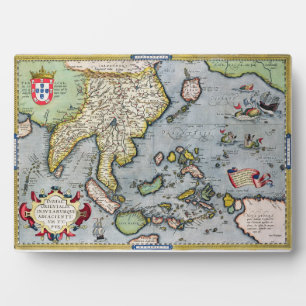 Vintage Map India to New Guinea Plaque