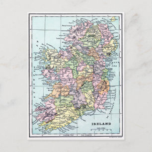 Vintage Map - Ireland Postcard