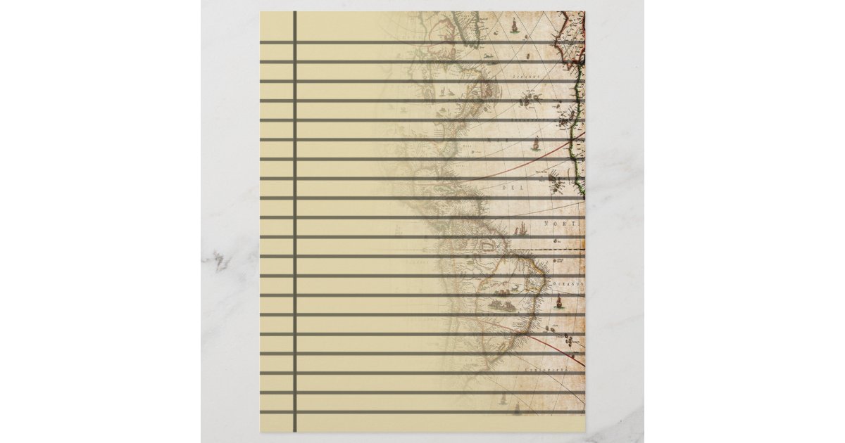 Vintage Map Lined Scrapbook Paper Zazzle