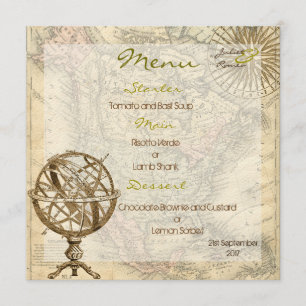 Vintage Map Menu
