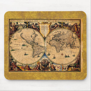 Vintage Map Nova totius terrarum 1625 Mouse Mat