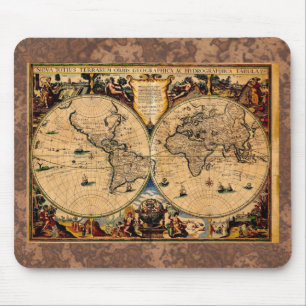 Vintage Map Nova totius terrarum 1625 Mouse Mat