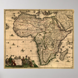 Vintage Map of Africa (1688) Poster