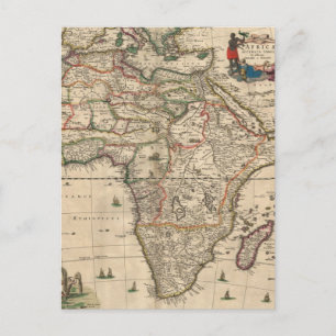 Vintage Map of Africa (1689) Postcard