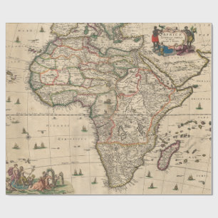 Vintage Map of Africa (1689) Wrapping Paper