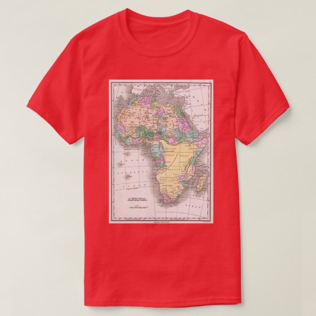 Vintage Map of Africa 1827 T-Shirt (Design Front)