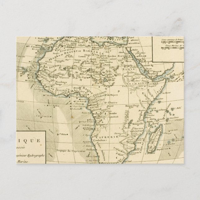 Vintage Map of Africa Postcard (Front)