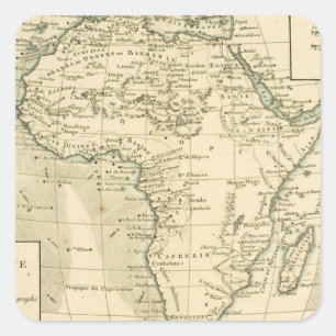 Vintage Map of Africa Square Sticker
