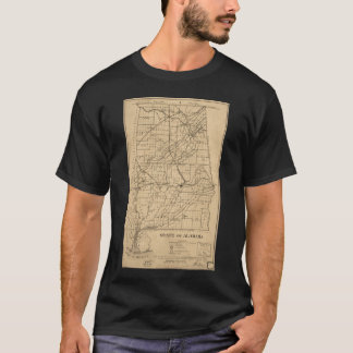 Vintage Map of Alabama 1866 Oversized T-Shirt