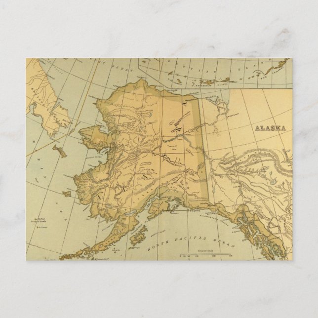 Vintage Map of Alaska (1894) Postcard (Front)
