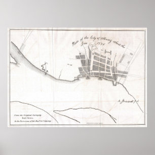 Vintage Map of Albany New York (1770) Poster